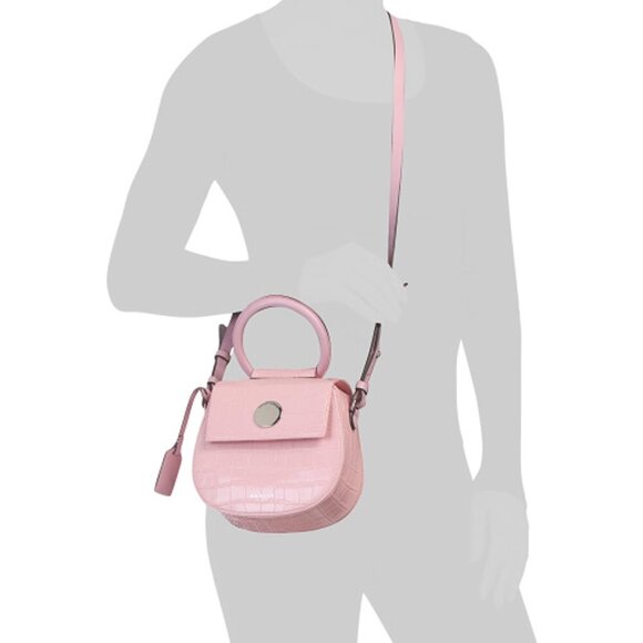 NEW Radley London Rope Walk Croc Embossed Leather Pink Crossbody Handbag $268 - Picture 2 of 11